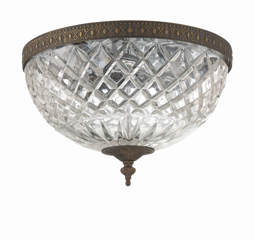 Crystorama Crystorama Crystorama 3 Light English Bronze Crystal Flush Mount