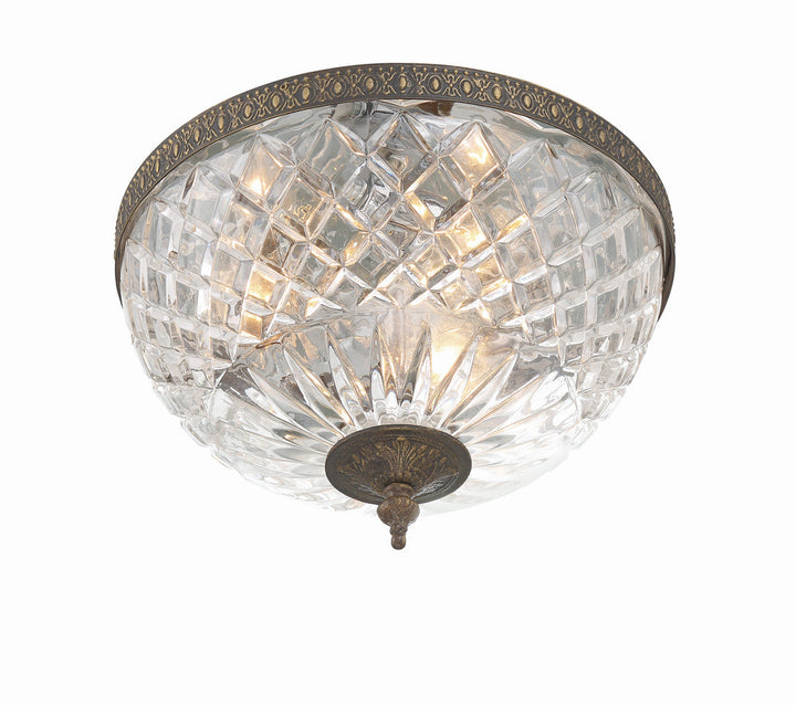 Crystorama Crystorama Crystorama 3 Light English Bronze Crystal Flush Mount