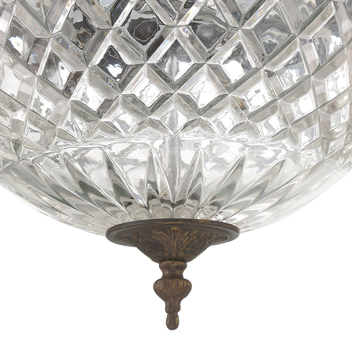 Crystorama Crystorama Crystorama 3 Light English Bronze Crystal Flush Mount