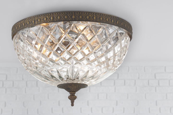 Crystorama Crystorama Crystorama 3 Light English Bronze Crystal Flush Mount