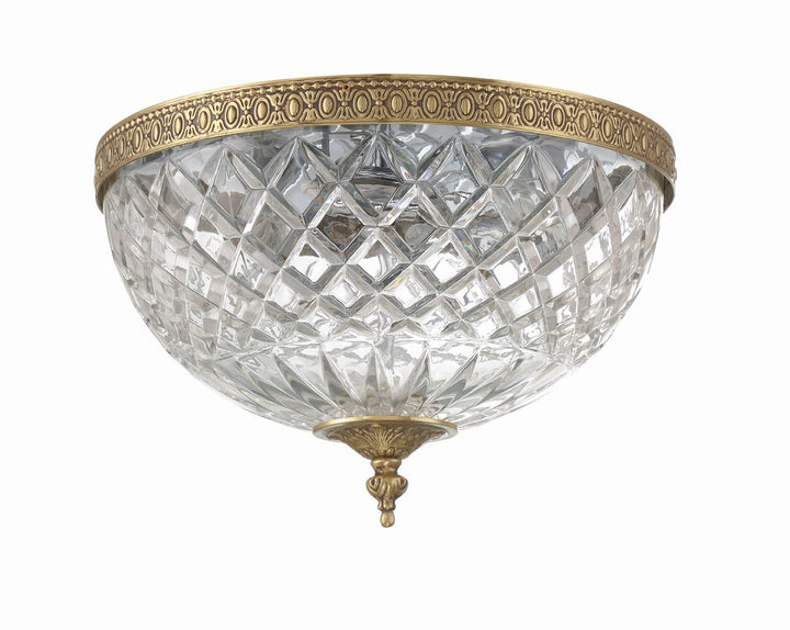 Crystorama Crystorama Crystorama 3 Light Olde Brass Crystal Flush Mount