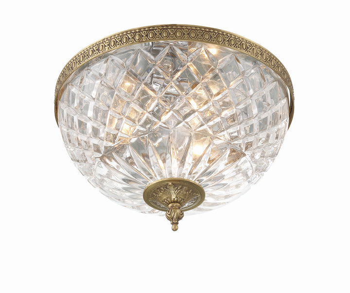 Crystorama Crystorama Crystorama 3 Light Olde Brass Crystal Flush Mount