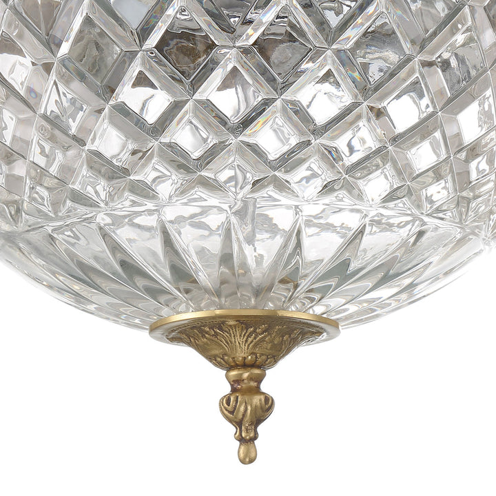 Crystorama Crystorama Crystorama 3 Light Olde Brass Crystal Flush Mount