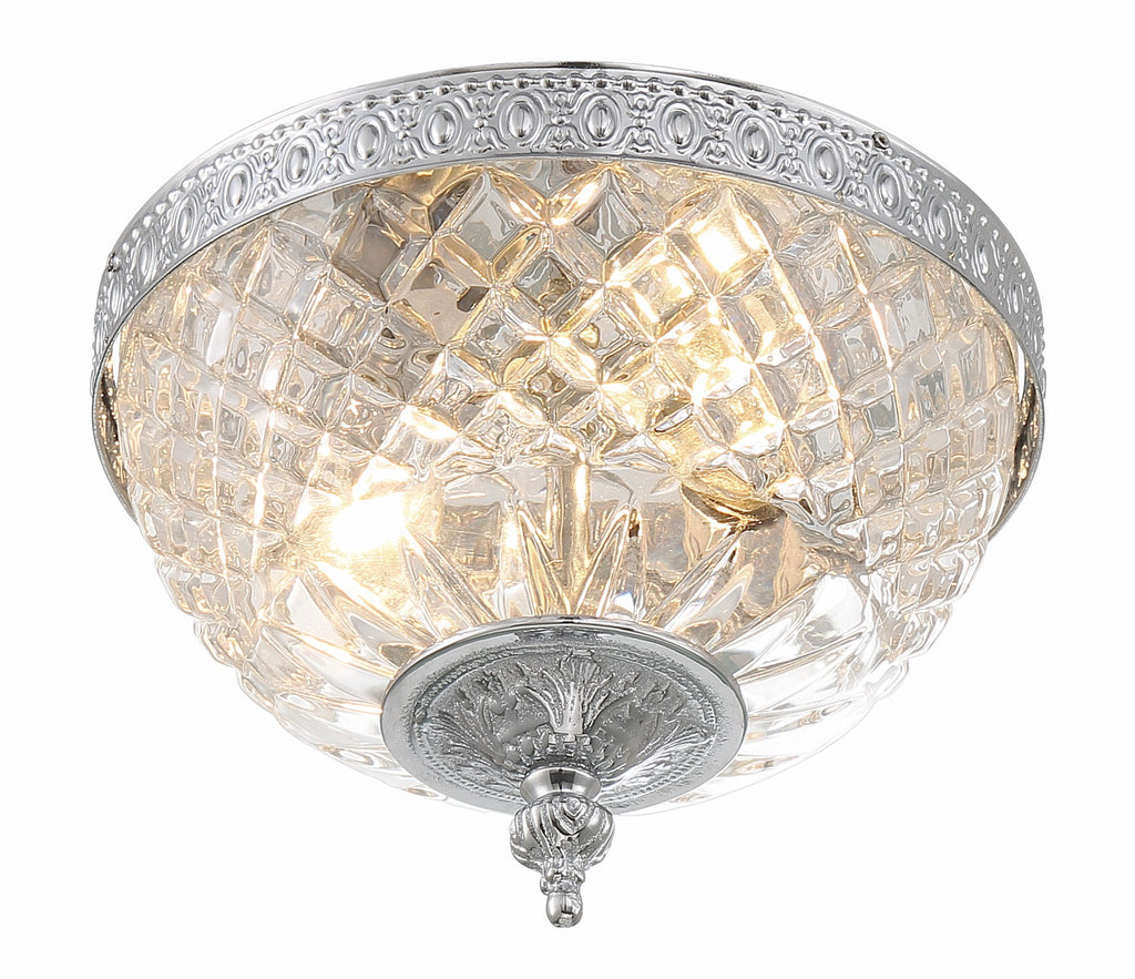 Crystorama Crystorama Crystorama 2 Light Polished Chrome Crystal Flush Mount