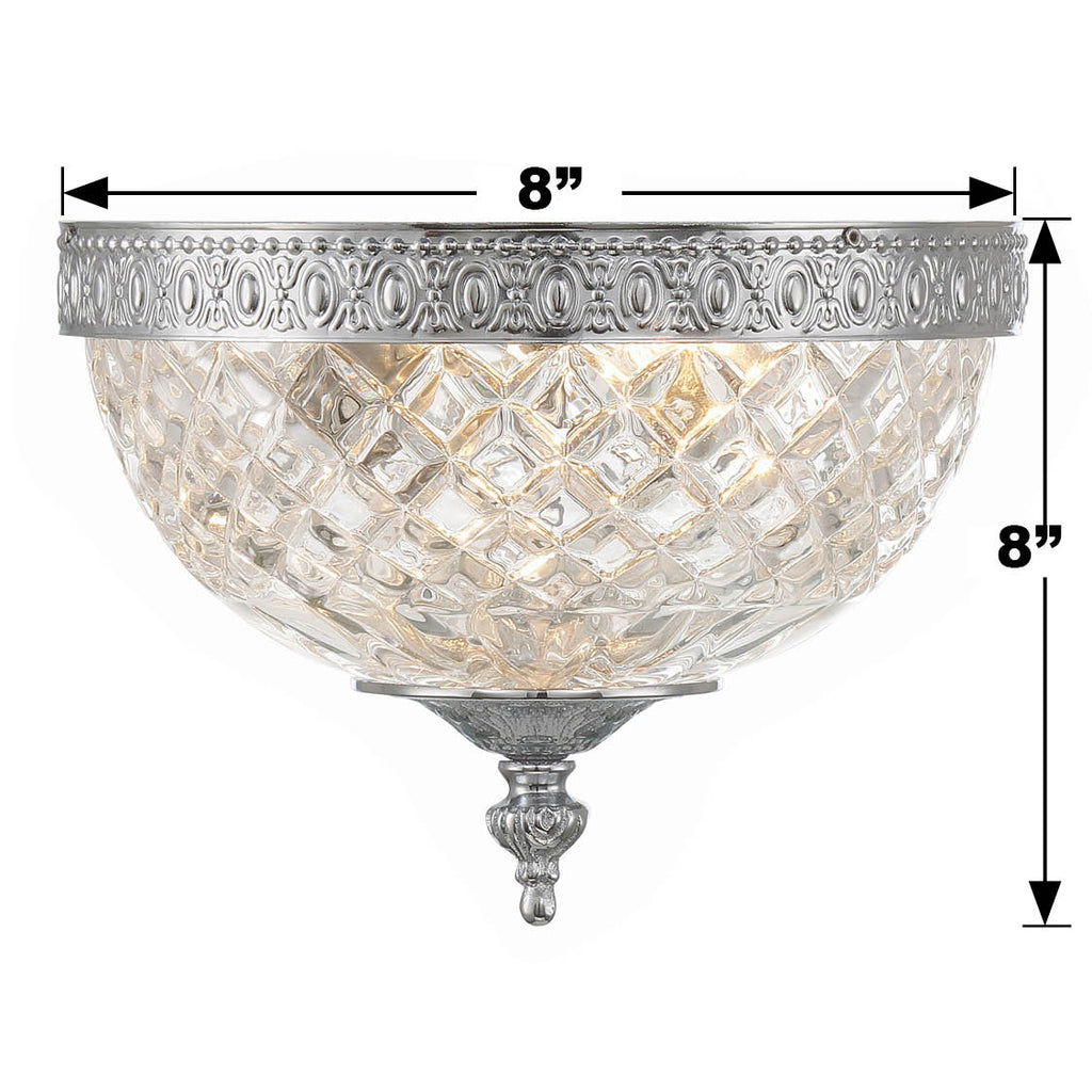 Crystorama Crystorama Crystorama 2 Light Polished Chrome Crystal Flush Mount