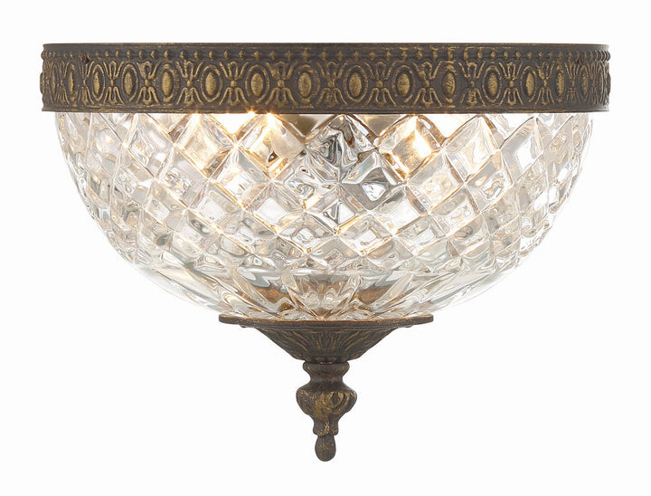 Crystorama Crystorama Crystorama 2 Light English Bronze Crystal Flush Mount