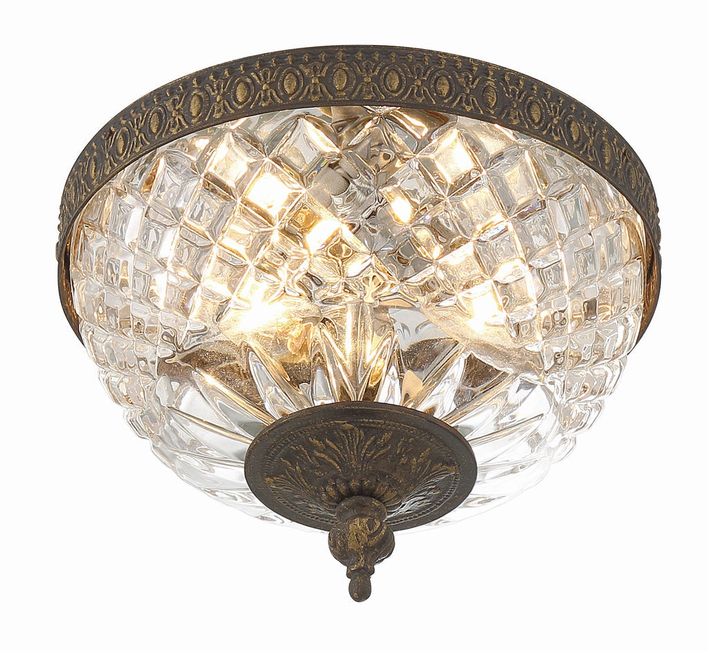 Crystorama Crystorama Crystorama 2 Light English Bronze Crystal Flush Mount