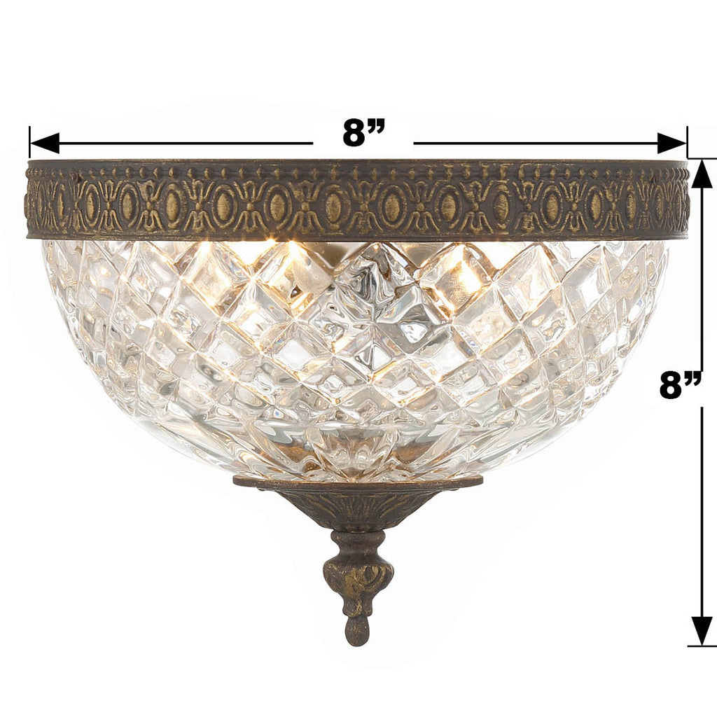 Crystorama Crystorama Crystorama 2 Light English Bronze Crystal Flush Mount