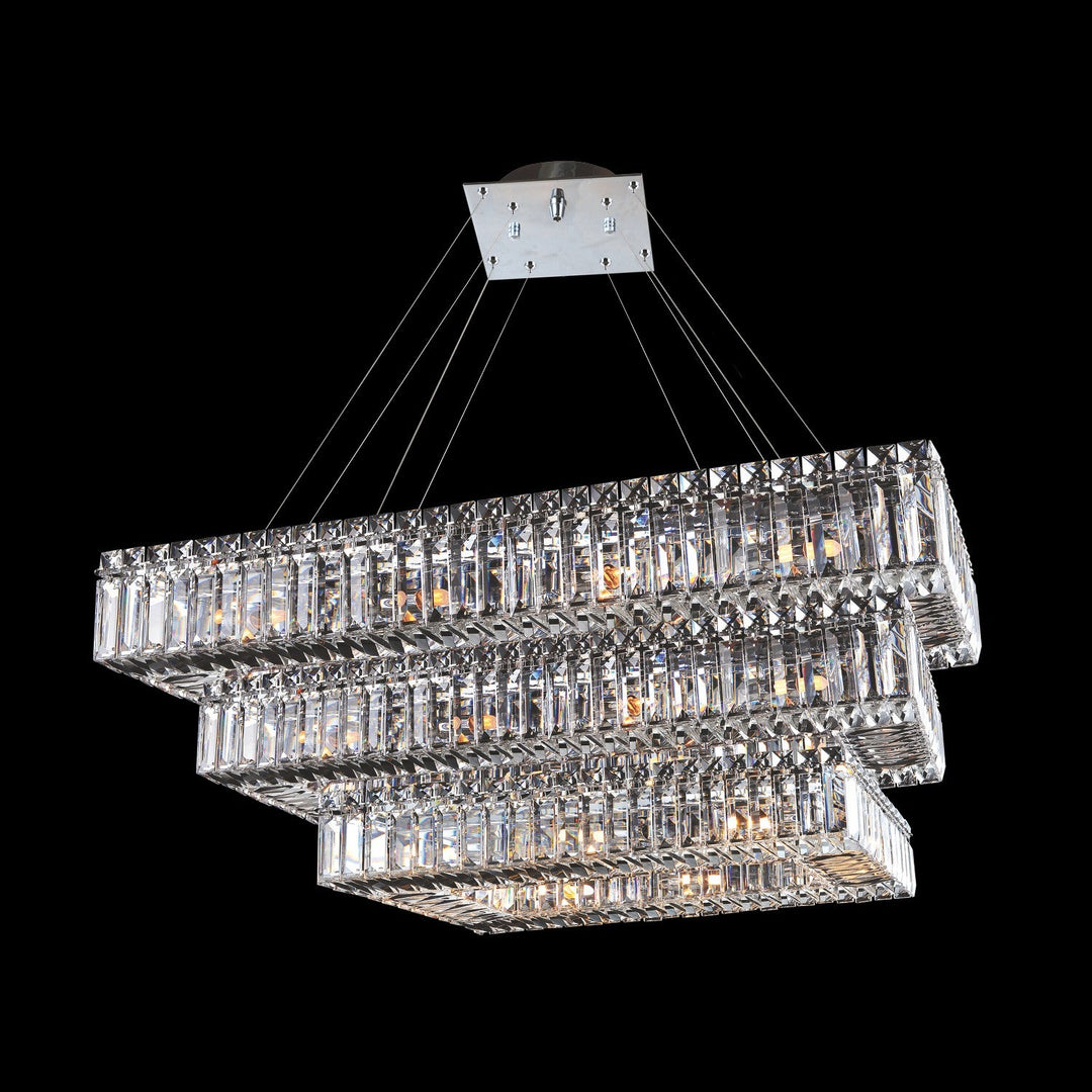 Allegri Baguette 43 Inch Rectangular 3 Tier Pendant