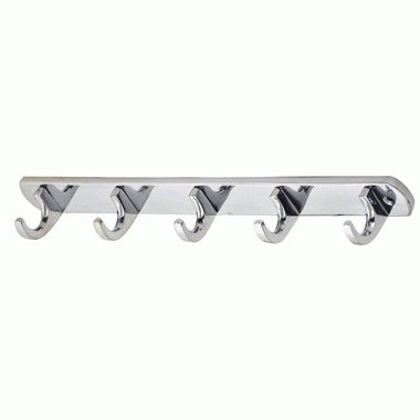 COPPER MOUNTAIN HARDWARE 12 Inch 5 Hook Coat Rack (Polished Chrome Finish)