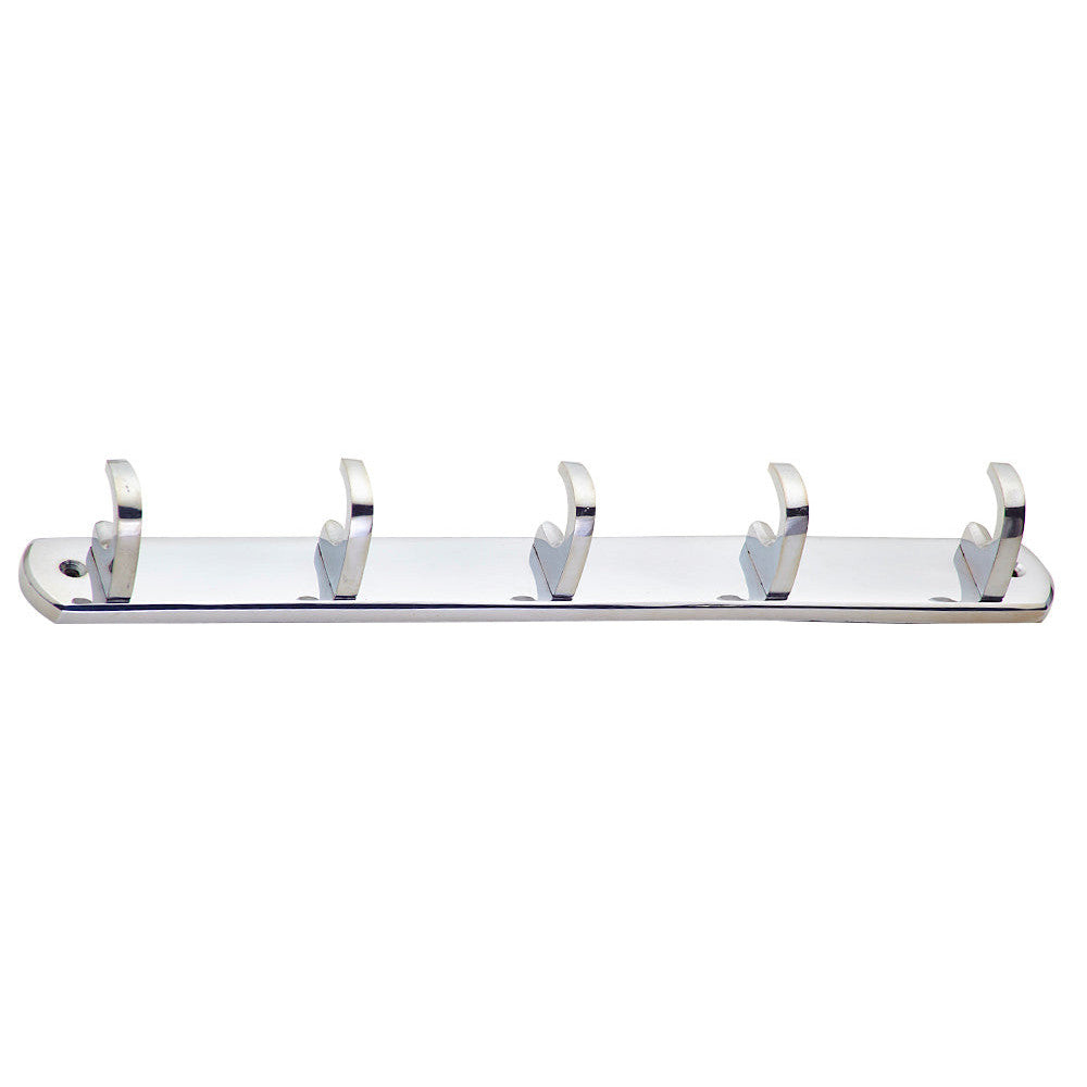 COPPER MOUNTAIN HARDWARE 12 Inch 5 Hook Coat Rack (Polished Chrome Finish)