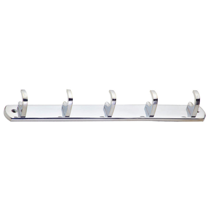 COPPER MOUNTAIN HARDWARE 12 Inch 5 Hook Coat Rack (Polished Chrome Finish)