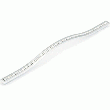 SCHAUB 13 3/8 Inch (11 3/8 Inch c-c) Skyevale Cabinet Pull with Crystals (Polished Chrome Finish)