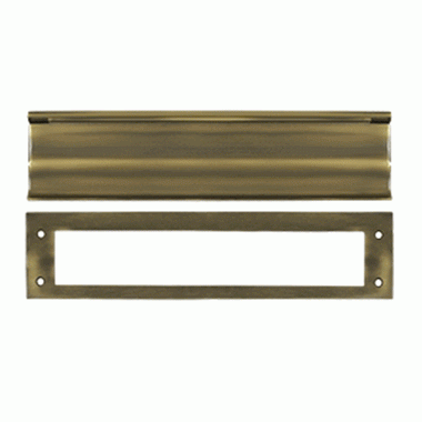 DELTANA 13 Inch Brass Mail & Letter Flap Slot (Antique Brass Finish)