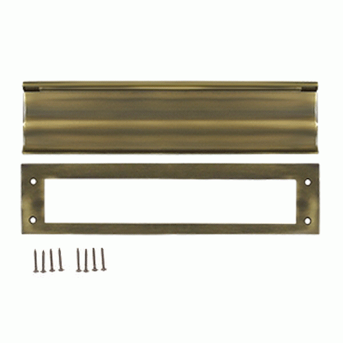 DELTANA 13 Inch Brass Mail & Letter Flap Slot (Antique Brass Finish)