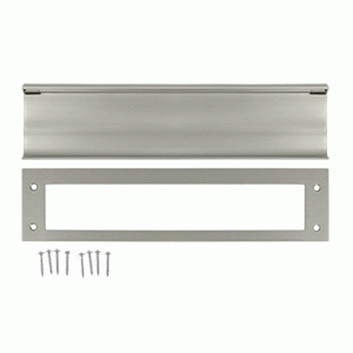 DELTANA 13 Inch Brass Mail & Letter Flap Slot (Brushed Nickel Finish)