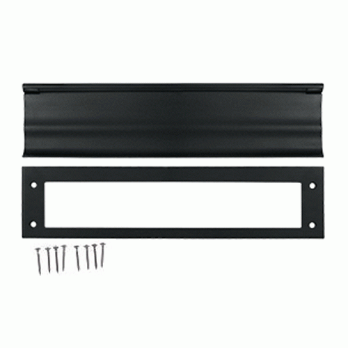 DELTANA 13 Inch Brass Mail & Letter Flap Slot (Flat Black Finish)