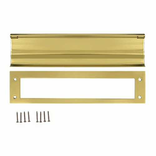 DELTANA 13 Inch Brass Mail & Letter Flap Slot (Polished Brass Finish)