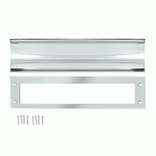 DELTANA 13 Inch Brass Mail & Letter Flap Slot (Polished Chrome Finish)