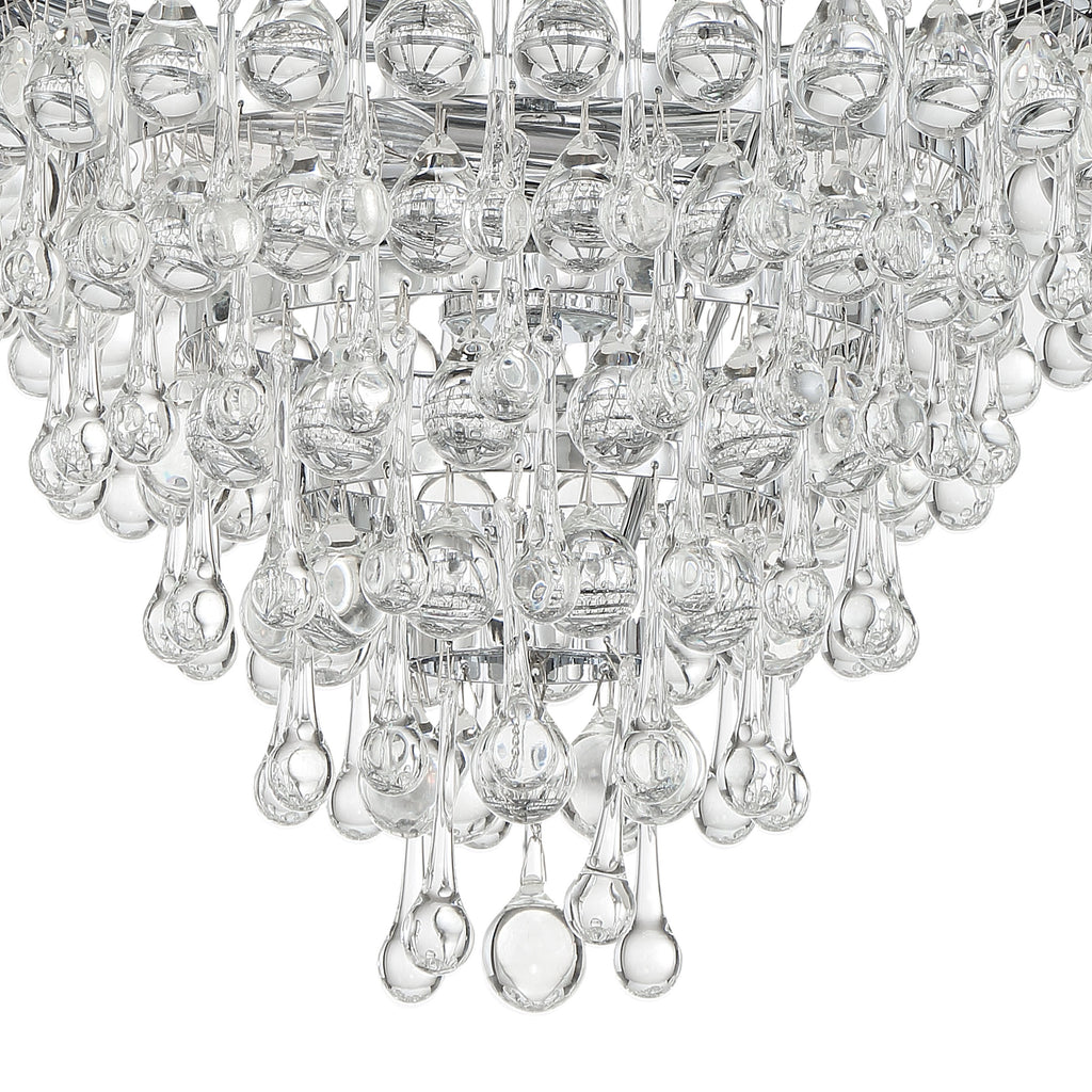 Calypso 3 Light Crystal Teardrop Polished Chrome Mini Chandelier Crystorama