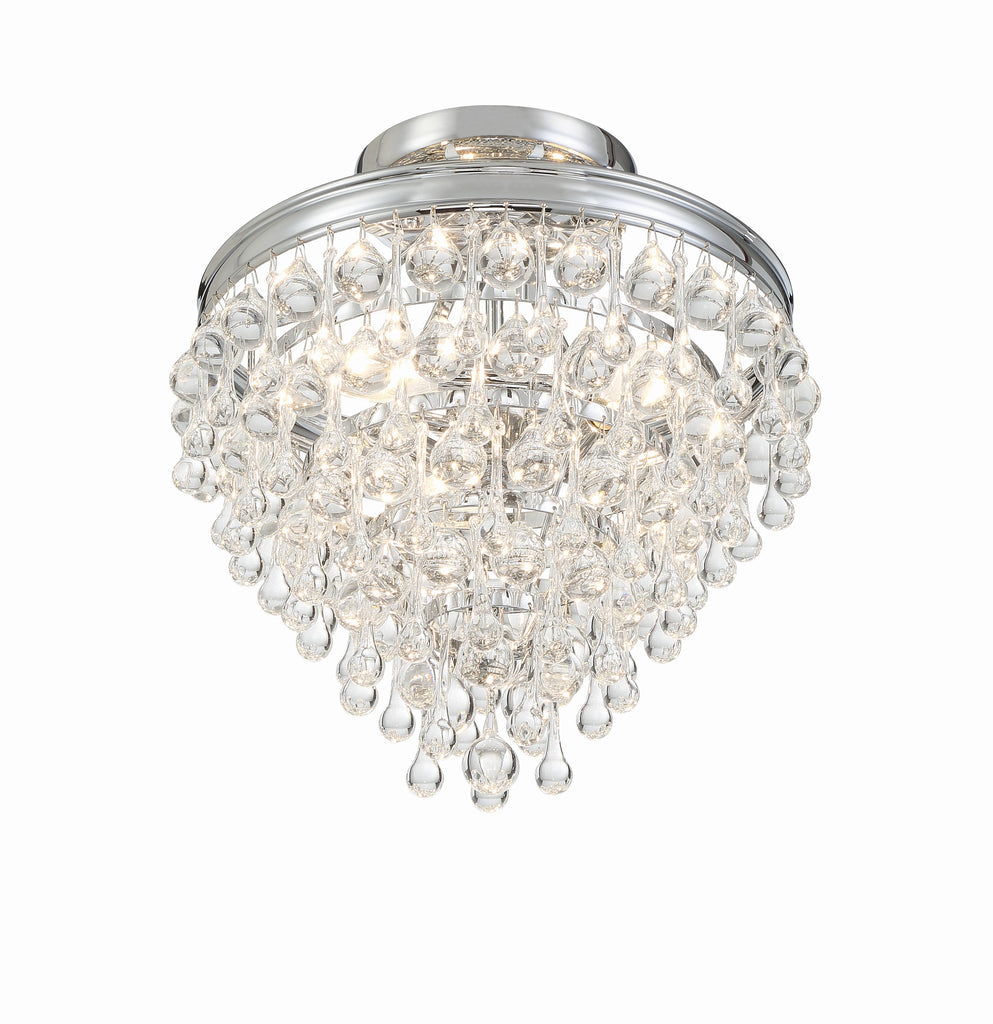 Crystorama Crystorama Calypso 3 Light Crystal Teardrop Polished Chrome Semi Flush Mount