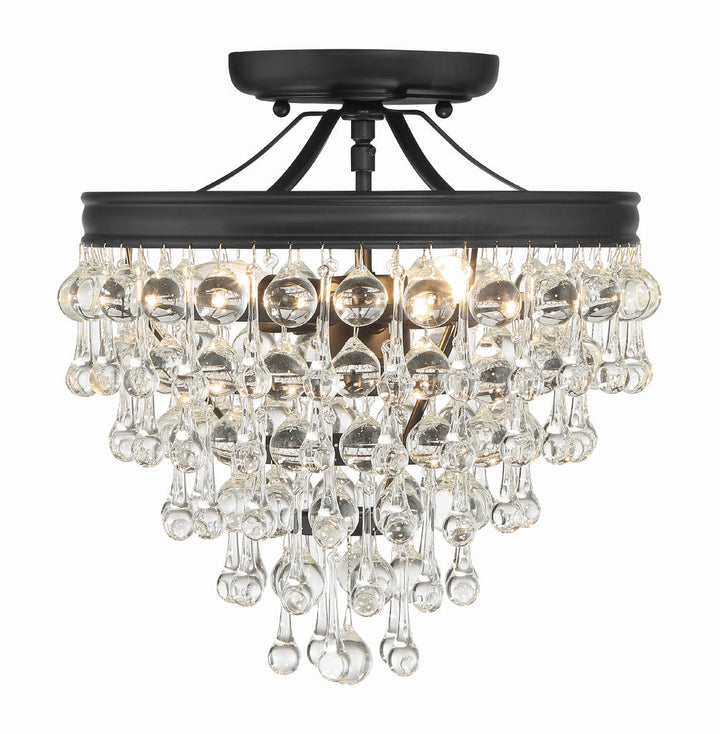 Crystorama Crystorama Calypso 3 Light Matte Black Semi Flush Mount