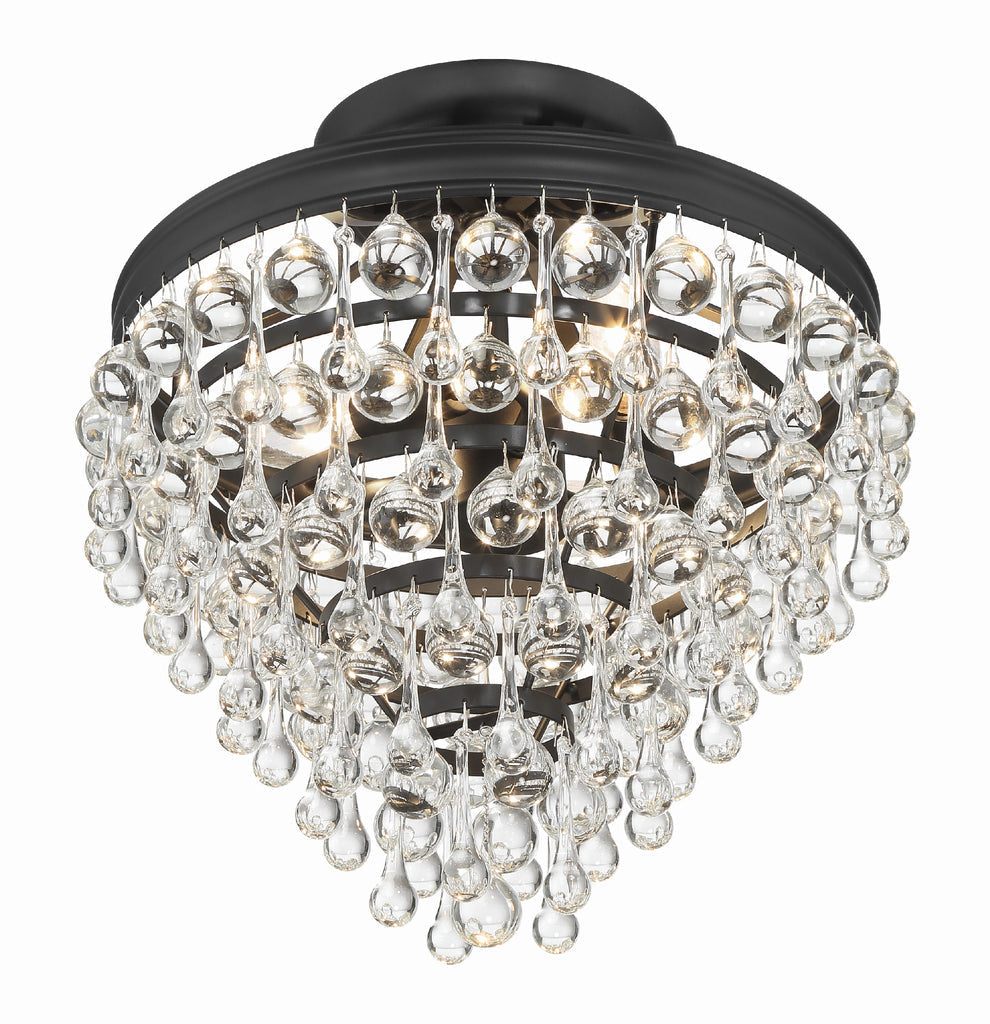 Crystorama Crystorama Calypso 3 Light Matte Black Semi Flush Mount