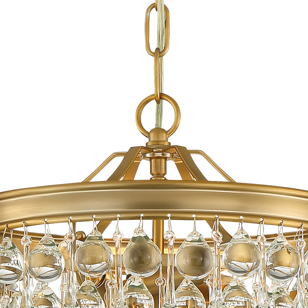 Calypso 3 Light Crystal Teardrop Vibrant Gold Mini Chandelier Crystorama