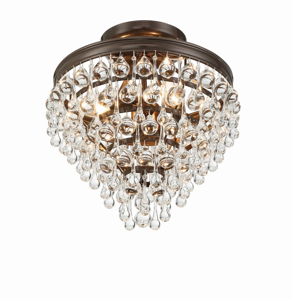 Crystorama Crystorama Calypso 3 Light Crystal Teardrop Vibrant Bronze Semi Flush Mount