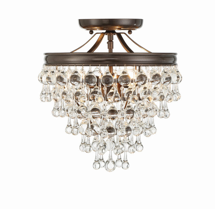 Crystorama Crystorama Calypso 3 Light Crystal Teardrop Vibrant Bronze Semi Flush Mount