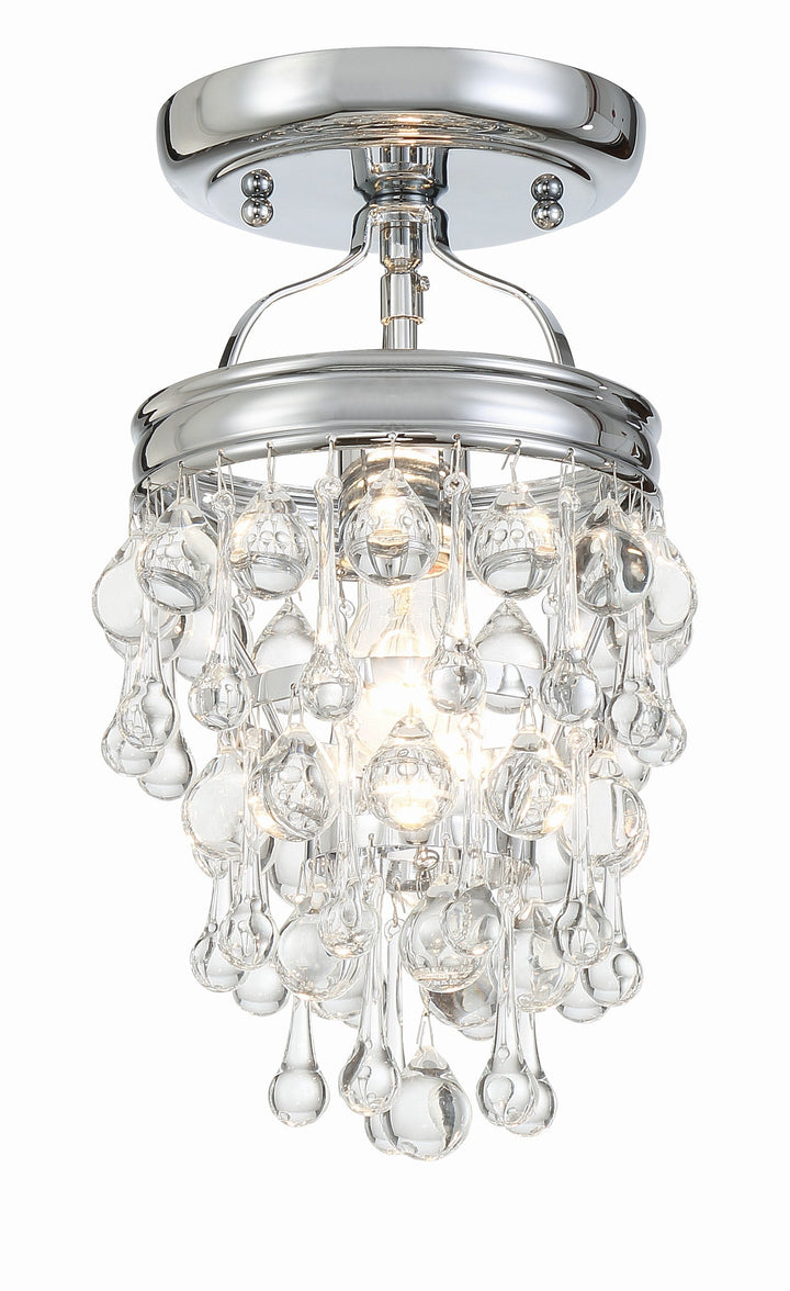 Crystorama Crystorama Calypso 1 Light Crystal Teardrop Polished Chrome Semi Flush Mount