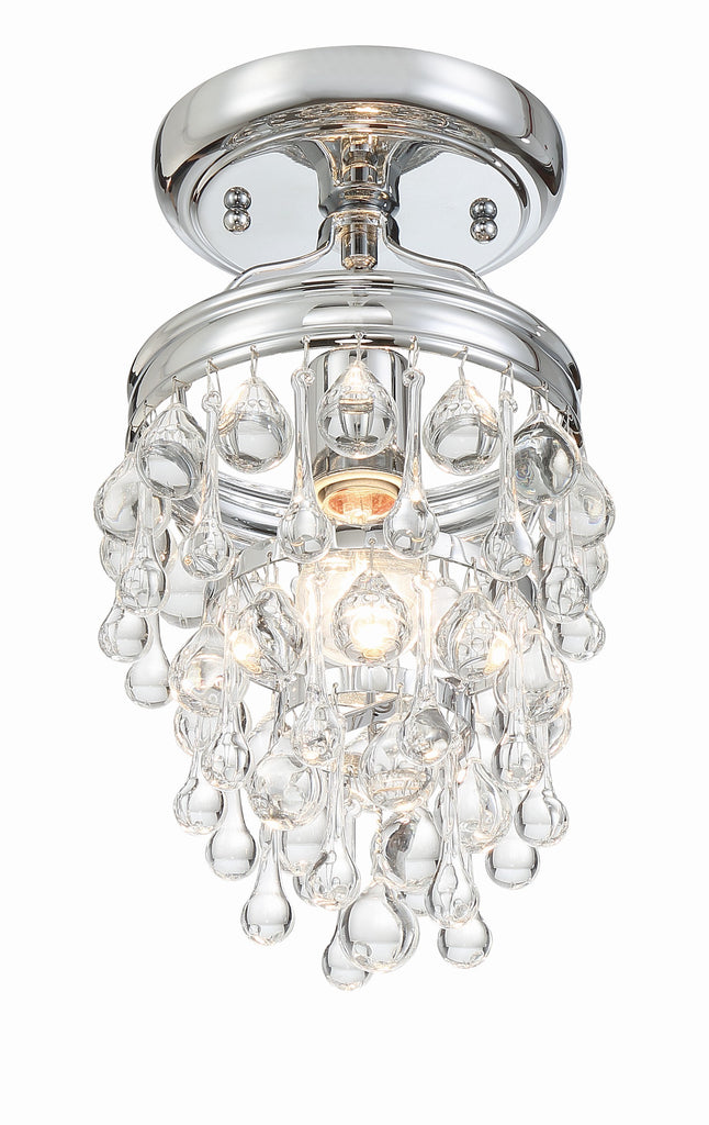 Crystorama Crystorama Calypso 1 Light Crystal Teardrop Polished Chrome Semi Flush Mount