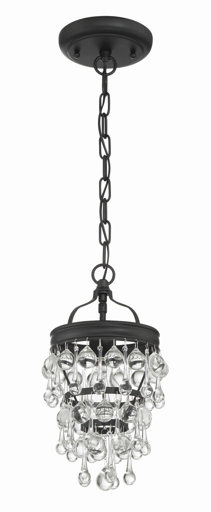 Calypso 1 Light Matte Black Mini Pendant Crystorama