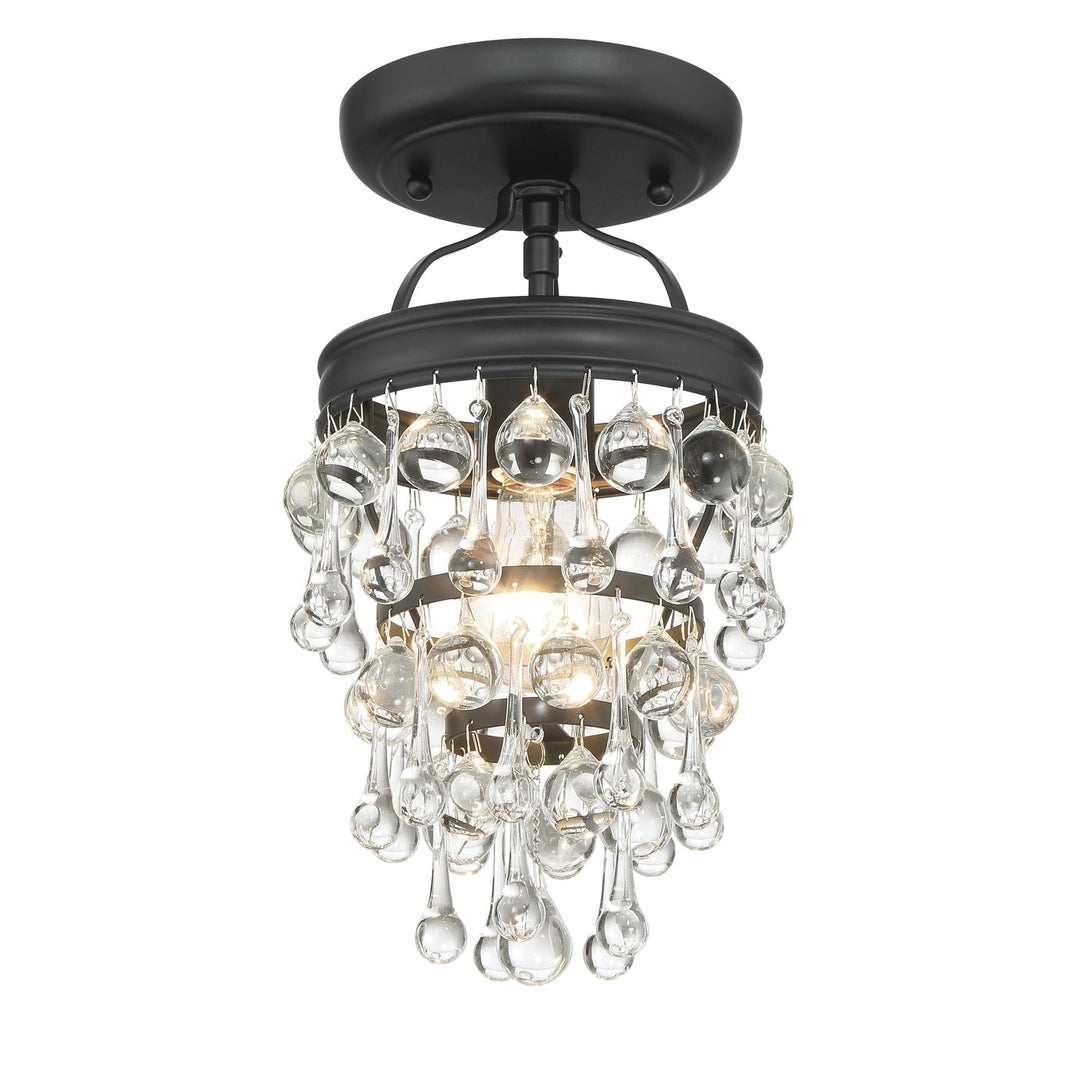 Crystorama Crystorama Calypso 1 Light Matte Black Semi Flush Mount