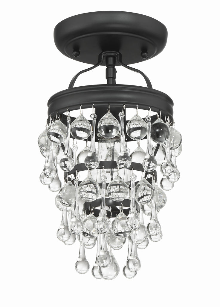 Crystorama Crystorama Calypso 1 Light Matte Black Semi Flush Mount