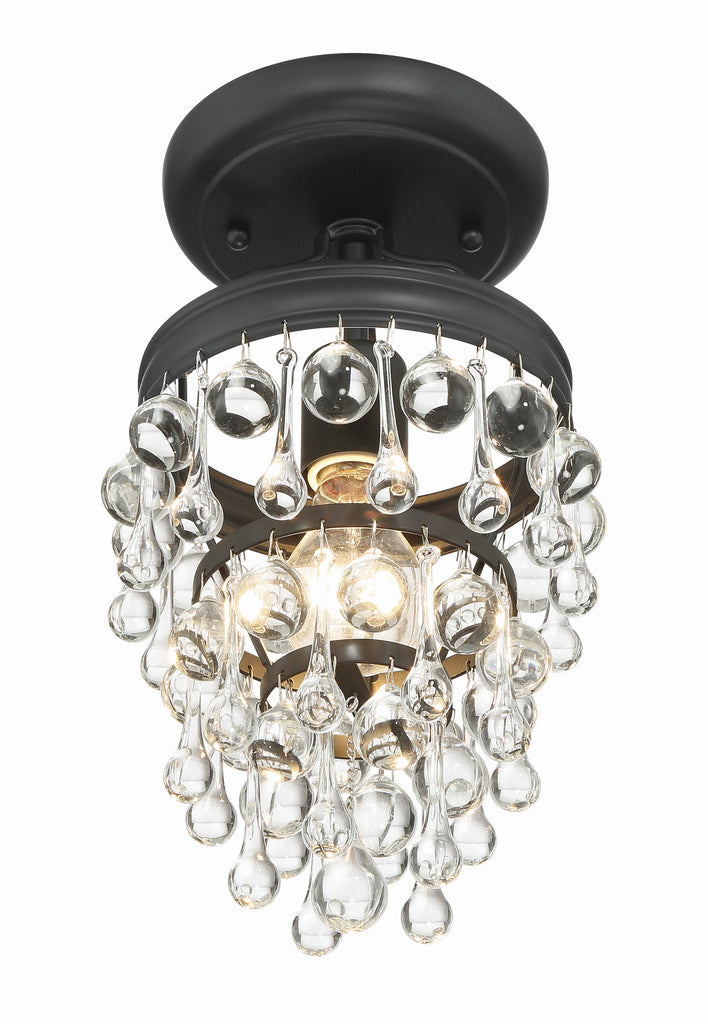 Crystorama Crystorama Calypso 1 Light Matte Black Semi Flush Mount