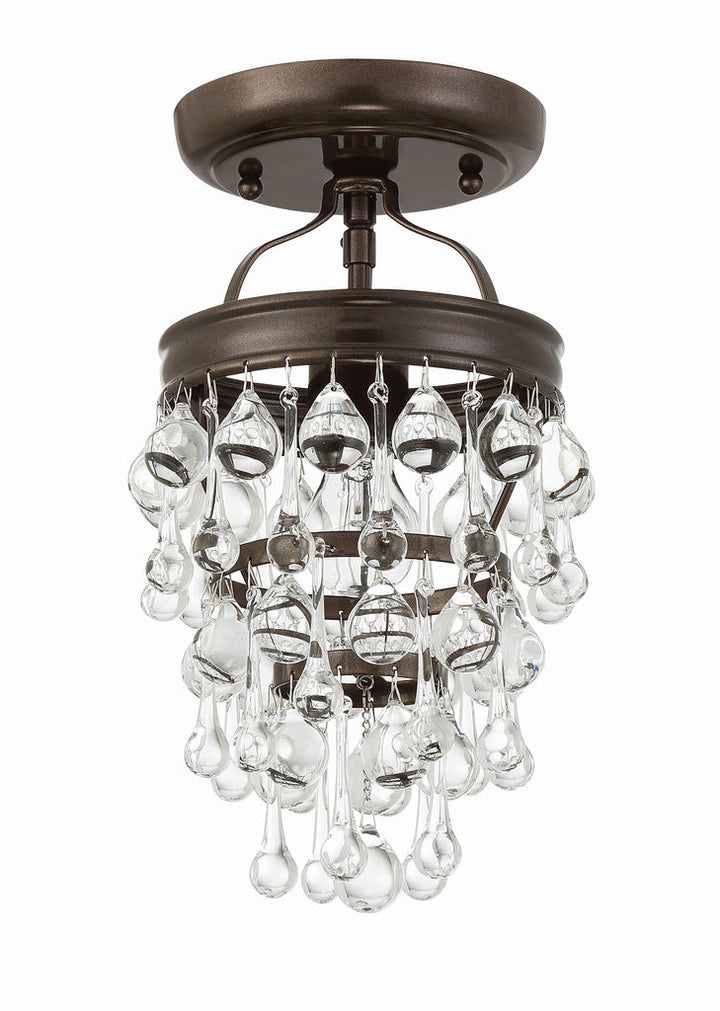 Crystorama Crystorama Calypso 1 Light Crystal Teardrop Vibrant Bronze Semi Flush Mount