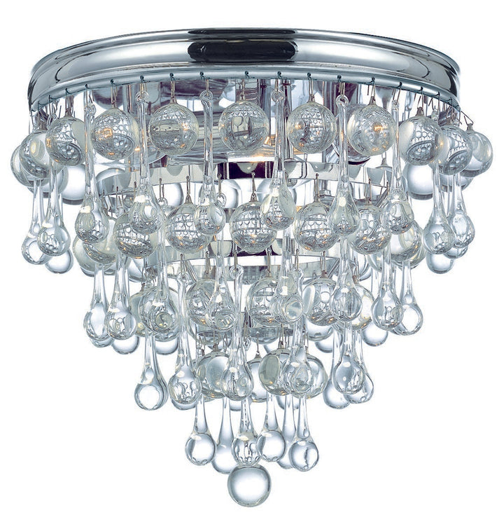 Crystorama Crystorama Calypso 3 Light Crystal Teardrop Polished Chrome Flush Mount