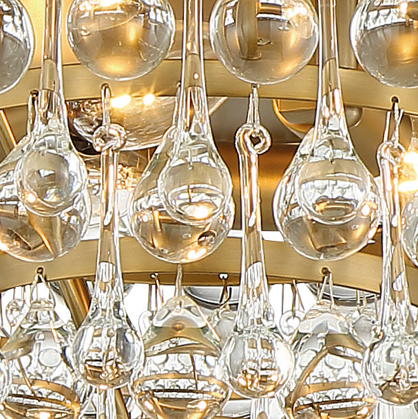 Crystorama Crystorama Calypso 3 Light Crystal Teardrop Vibrant Gold Flush Mount