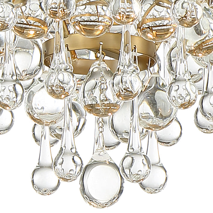 Crystorama Crystorama Calypso 3 Light Crystal Teardrop Vibrant Gold Flush Mount