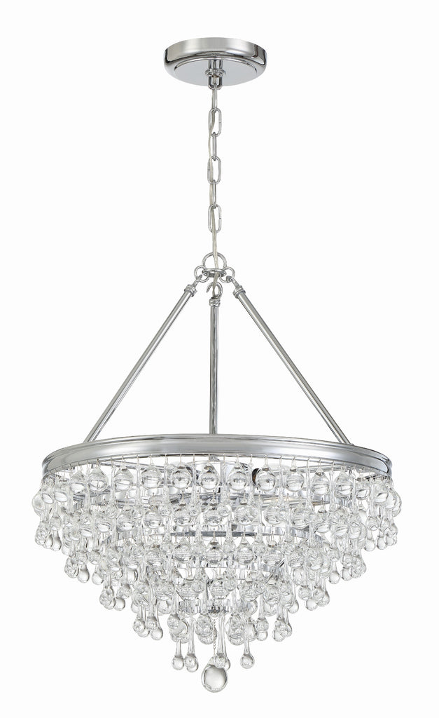 Calypso 6 Light Crystal Teardrop Polished Chrome Chandelier Crystorama