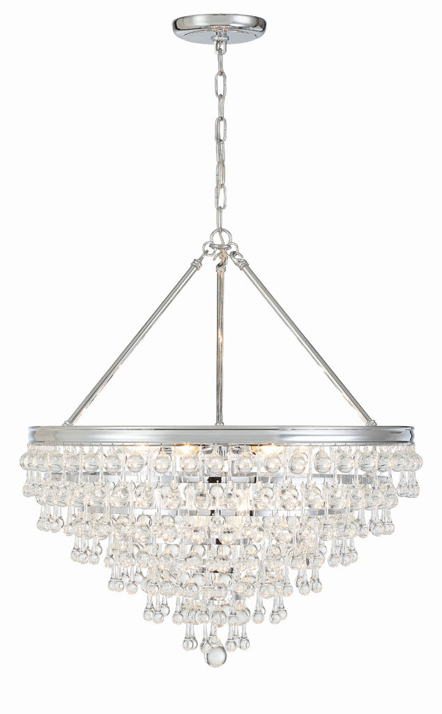 Calypso 8 Light Crystal Teardrop Polished Chrome Chandelier Crystorama