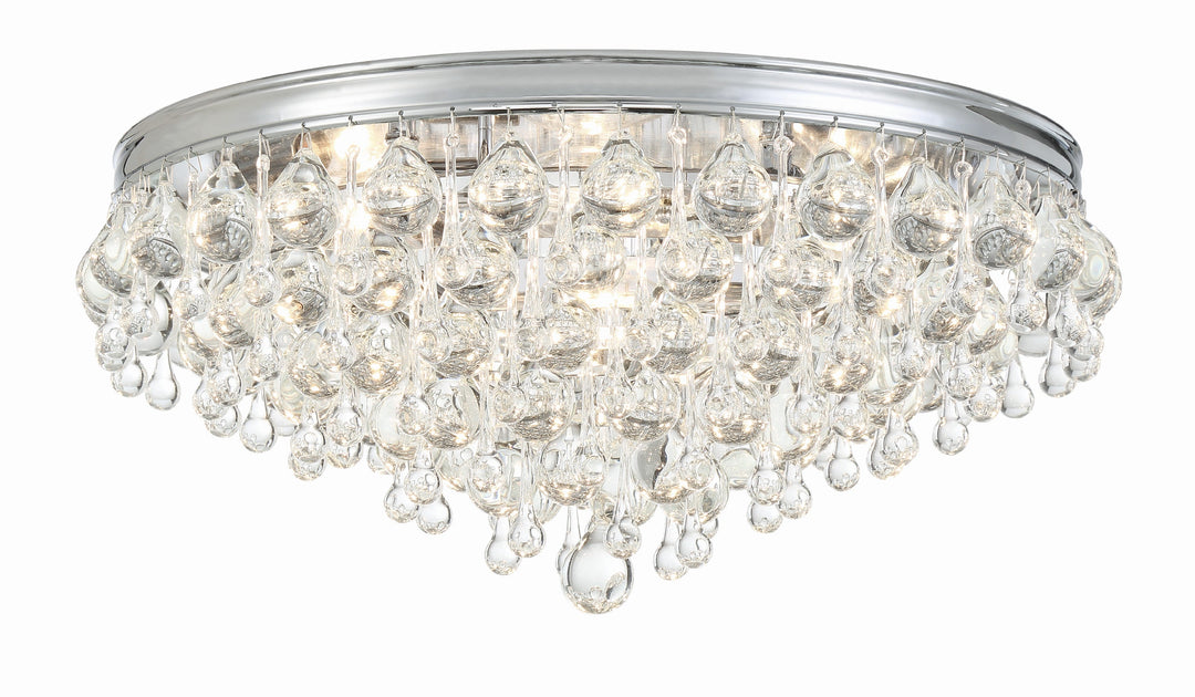 Crystorama Crystorama Calypso 6 Light Crystal Teardrop Polished Chrome Flush Mount