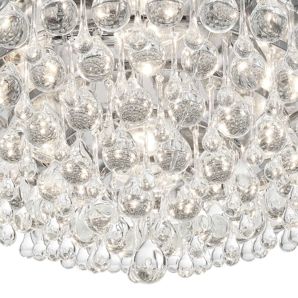 Crystorama Crystorama Calypso 6 Light Crystal Teardrop Polished Chrome Flush Mount