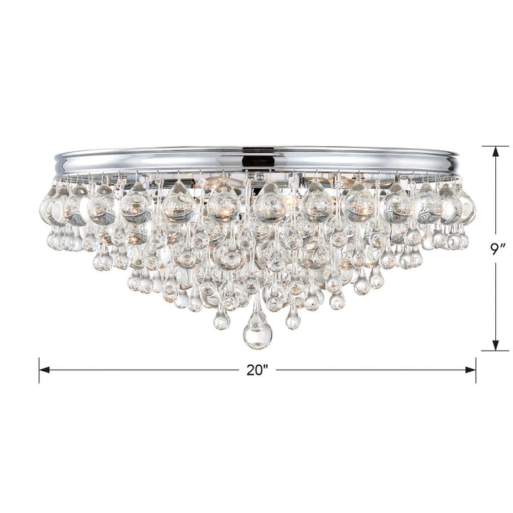 Crystorama Crystorama Calypso 6 Light Crystal Teardrop Polished Chrome Flush Mount