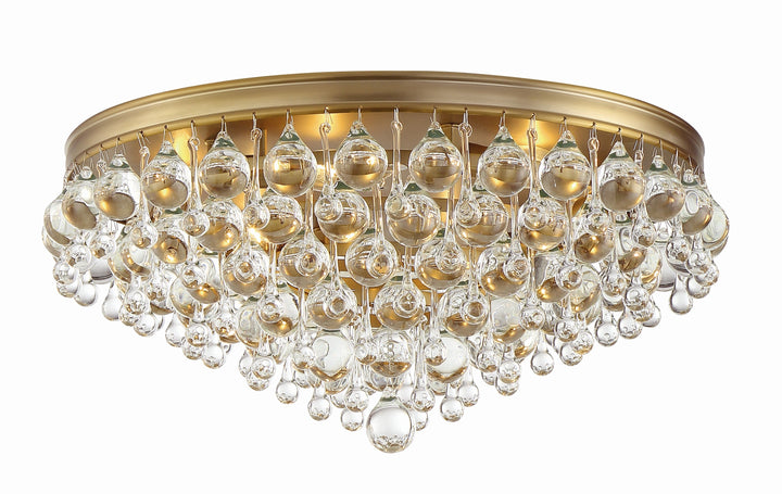 Crystorama Crystorama Calypso 6 Light Crystal Teardrop Vibrant Gold Flush Mount