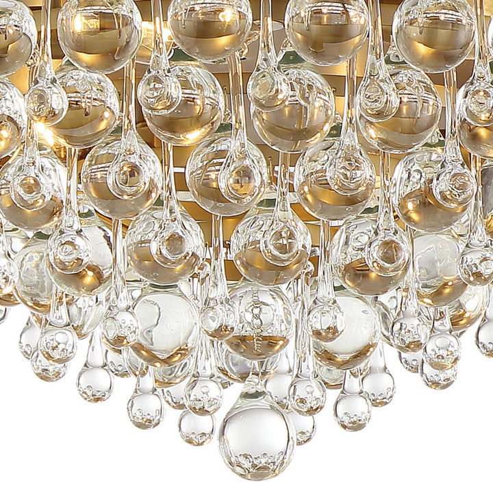 Crystorama Crystorama Calypso 6 Light Crystal Teardrop Vibrant Gold Flush Mount