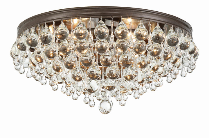 Crystorama Crystorama Calypso 6 Light Crystal Teardrop Vibrant Bronze Flush Mount