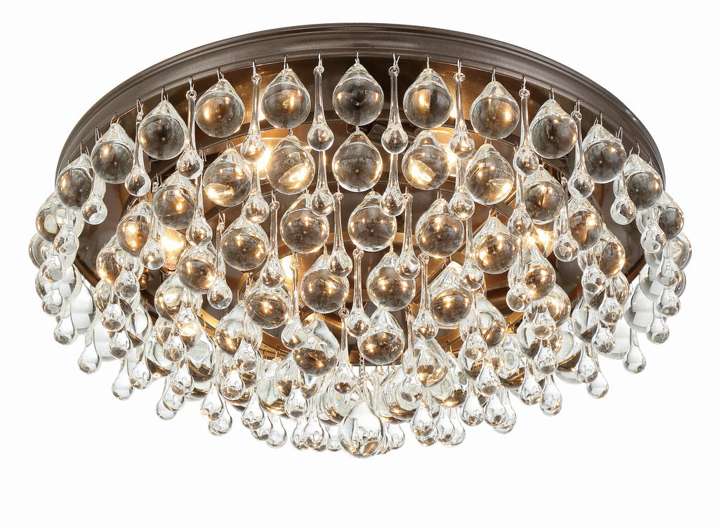 Crystorama Crystorama Calypso 6 Light Crystal Teardrop Vibrant Bronze Flush Mount