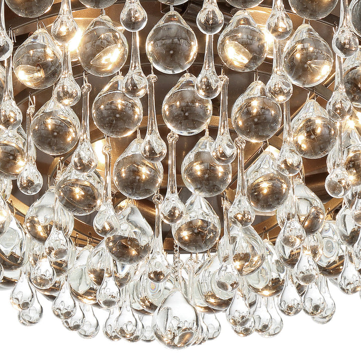 Crystorama Crystorama Calypso 6 Light Crystal Teardrop Vibrant Bronze Flush Mount